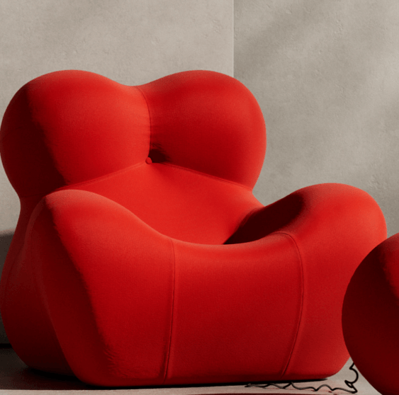 red armchair.